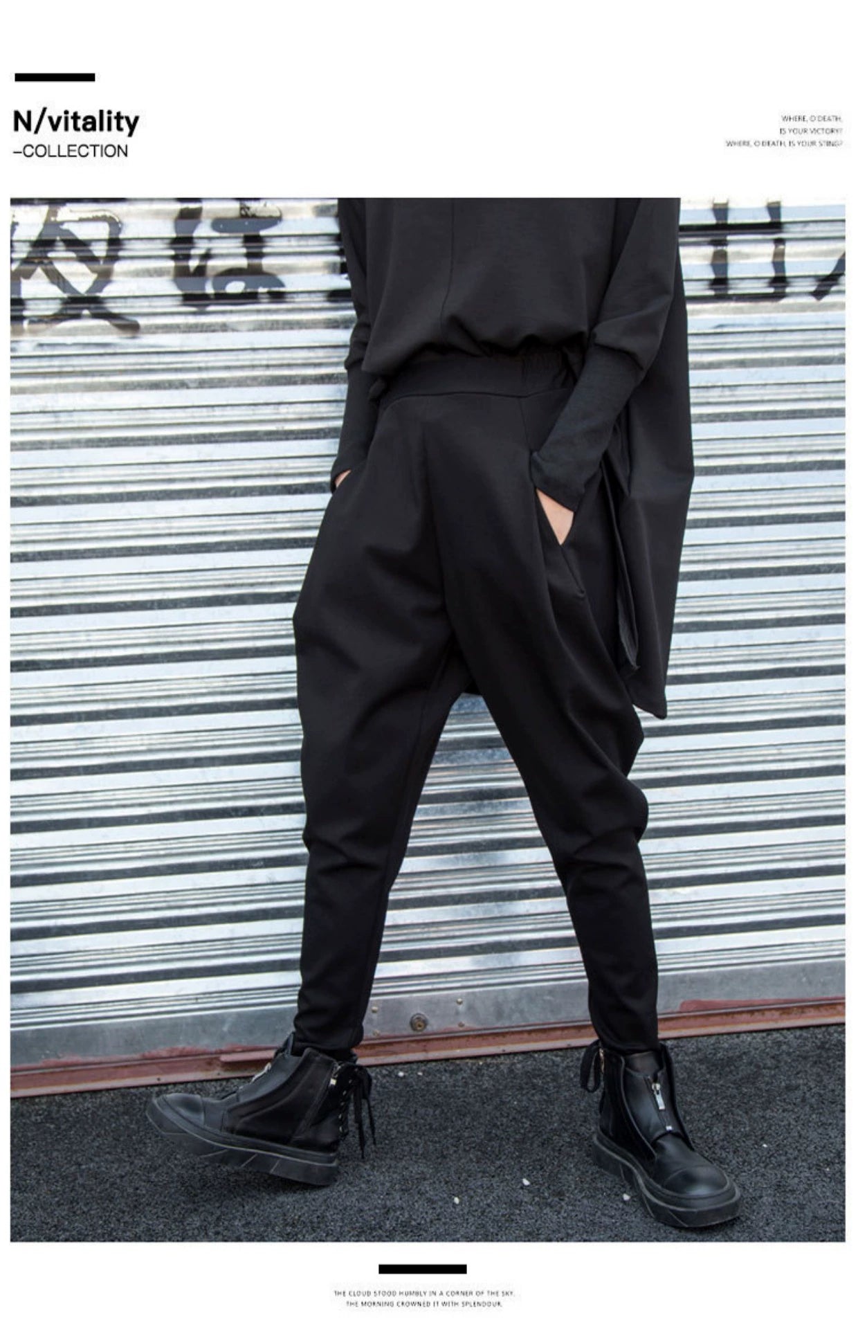Dark Cool Irregular Casual Hanging Crotch Tappered Pants