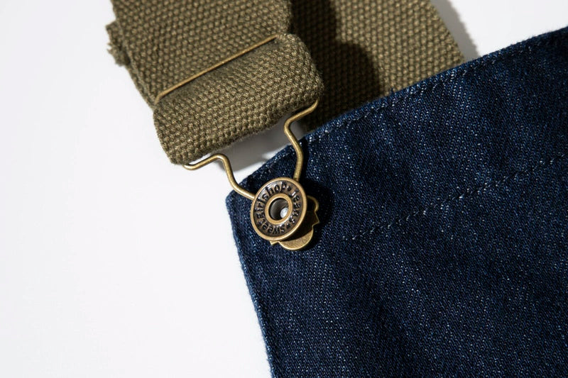 Denim Navy Deck Overalls Washed Overalls
