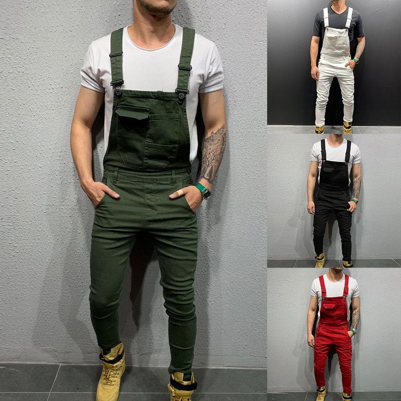 Casual Suspender Distressed Jeans Pant Modish Strap Overalls