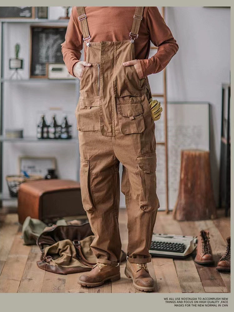 Denim Navy Deck Overalls Washed Overalls