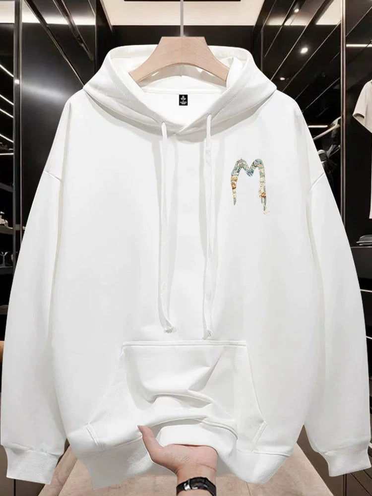 Country Fashion Brand Hooded Sweatshirt Men New Arrival Autumn Thin Loose American Retro Fleece-lined Casual Men's Coat
