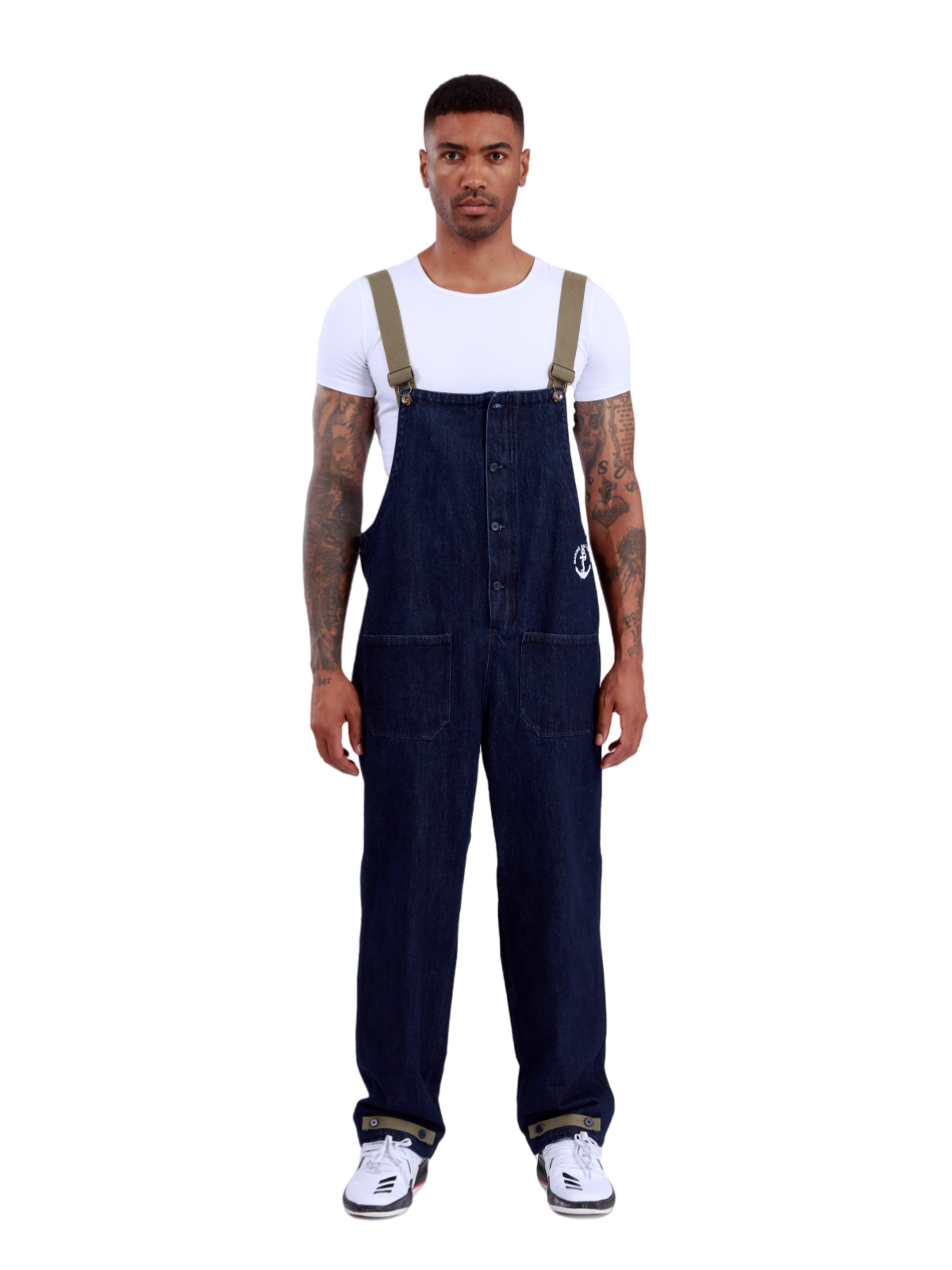 Denim Navy Deck Overalls Washed Overalls
