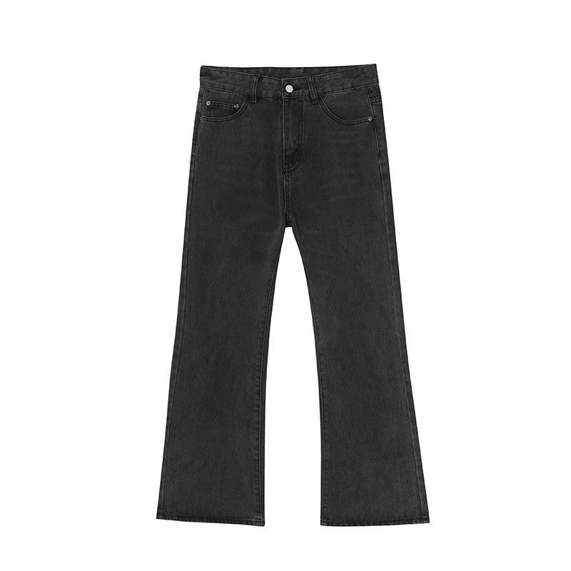 American Retro Blue Skinny Denim Men's Trendy Straight-leg Fancy Boys Vibe Pants High Street Popular Horn