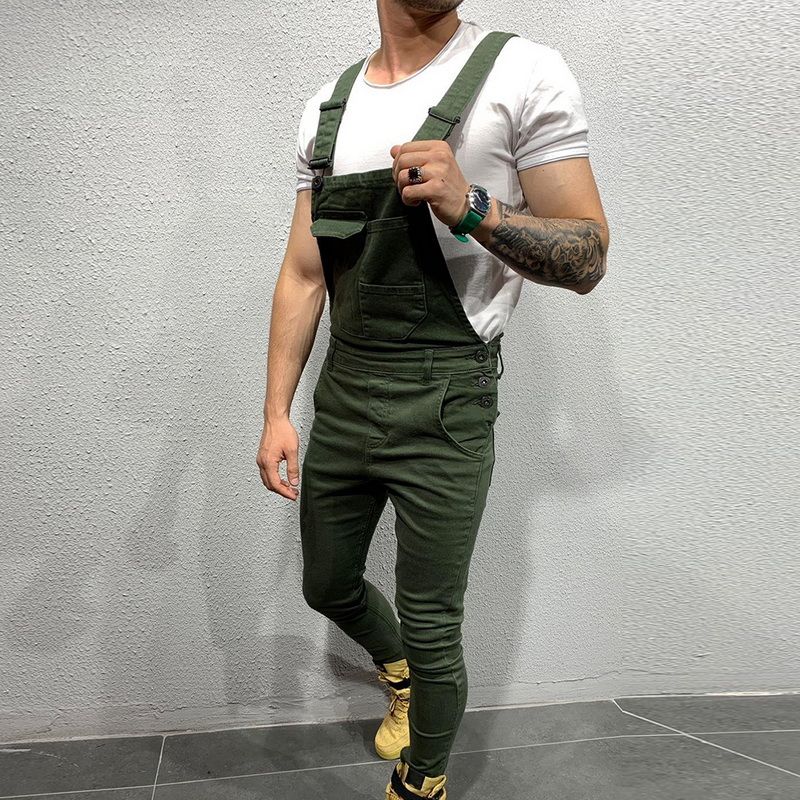 Casual Suspender Distressed Jeans Pant Modish Strap Overalls