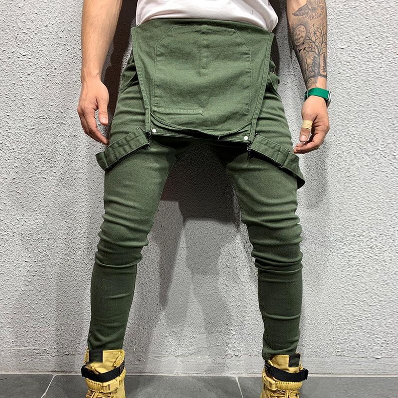 Casual Suspender Distressed Jeans Pant Modish Strap Overalls