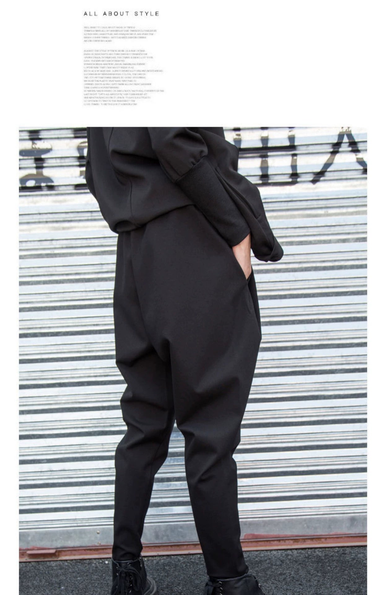 Dark Cool Irregular Casual Hanging Crotch Tappered Pants