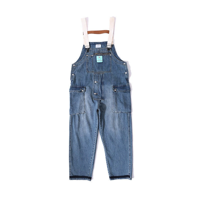Denim Navy Deck Overalls Washed Overalls