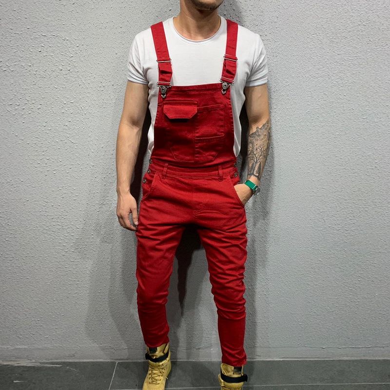 Casual Suspender Distressed Jeans Pant Modish Strap Overalls