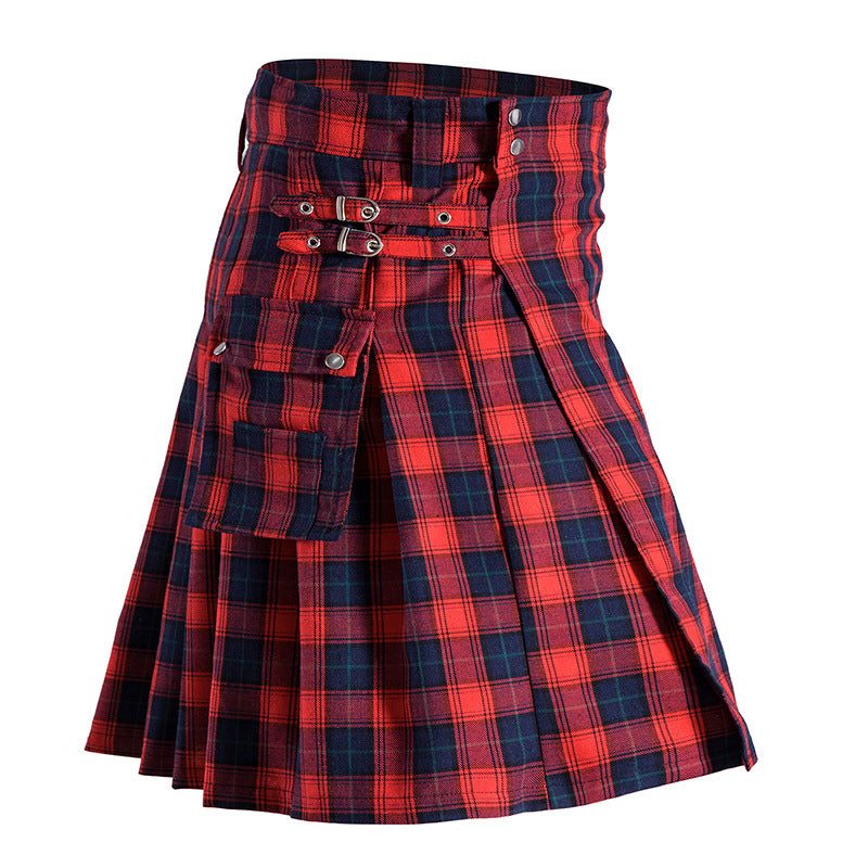 Ethnic Style Men Woman Scotlandskirt Highland Kilt Mens Skirt Plaid Cotton Kilts Traditional National Cloth N01