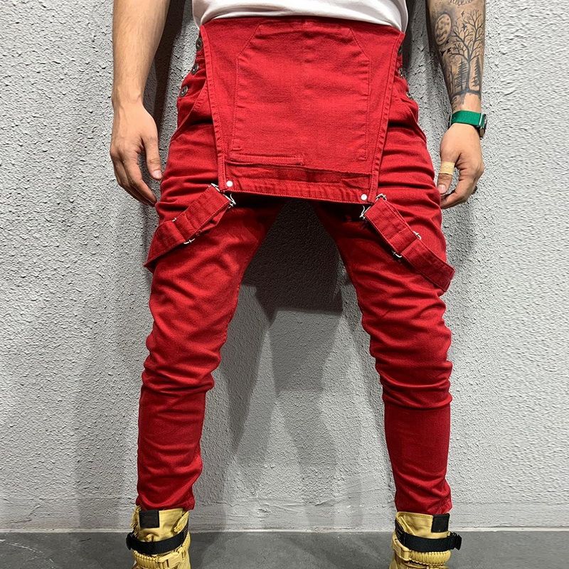 Casual Suspender Distressed Jeans Pant Modish Strap Overalls
