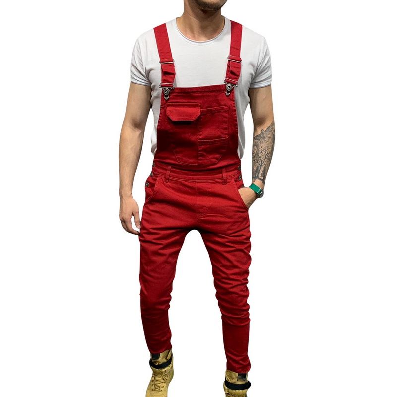 Casual Suspender Distressed Jeans Pant Modish Strap Overalls