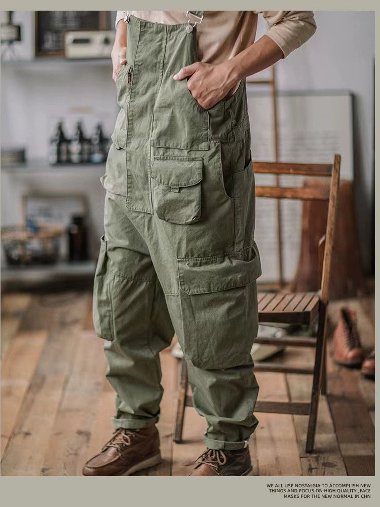 Denim Navy Deck Overalls Washed Overalls