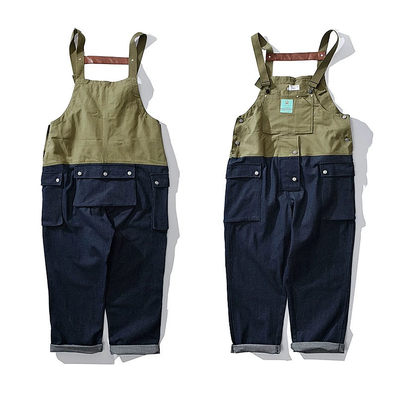 Denim Navy Deck Overalls Washed Overalls