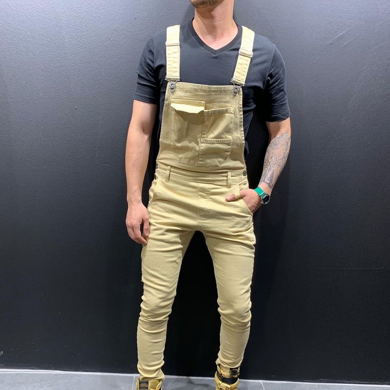 Casual Suspender Distressed Jeans Pant Modish Strap Overalls