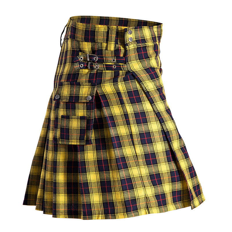 Ethnic Style Men Woman Scotlandskirt Highland Kilt Mens Skirt Plaid Cotton Kilts Traditional National Cloth N01