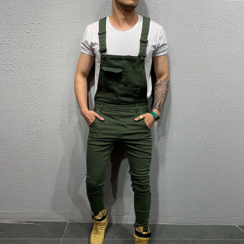 Casual Suspender Distressed Jeans Pant Modish Strap Overalls