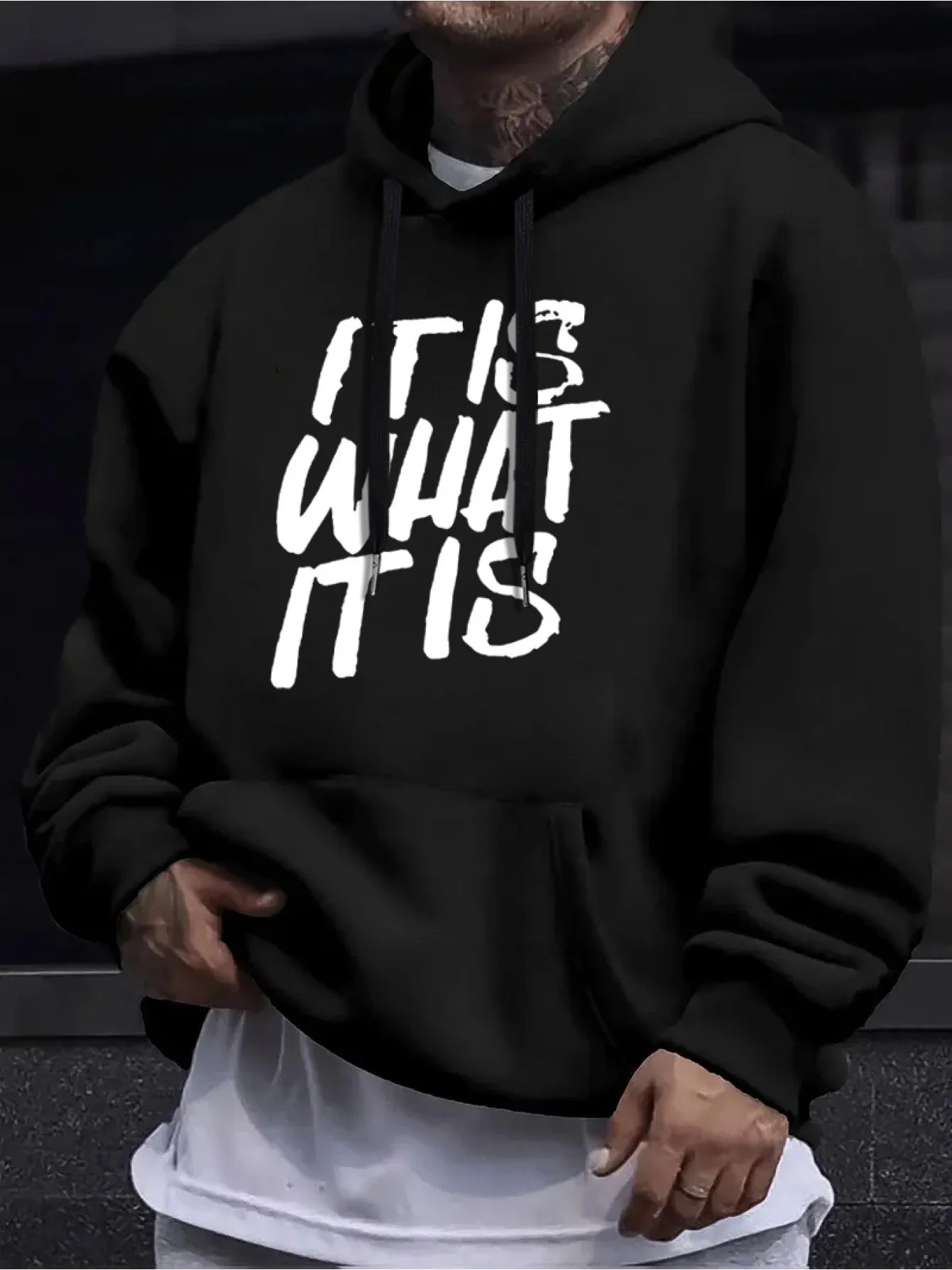 Men's Hooded Sweatshirt Casual Long Sleeve Drawstring Hoodie for Fall Winter Soft Comfortable Pullover Autumn Winter Apparel