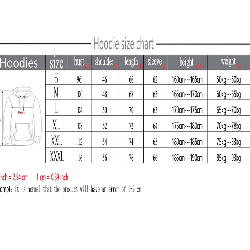 Men's Creative Printed Hoodie Street Style Hip Hop Pullover Sweatshirt Comfortable Autumn/Winter Hoodie