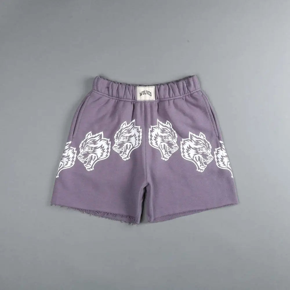 2025 New Men's Cartoon Loose Print Shorts Pure Cotton Summer Frayed Casual Sports Shorts Fitness Sports Five-point Shorts