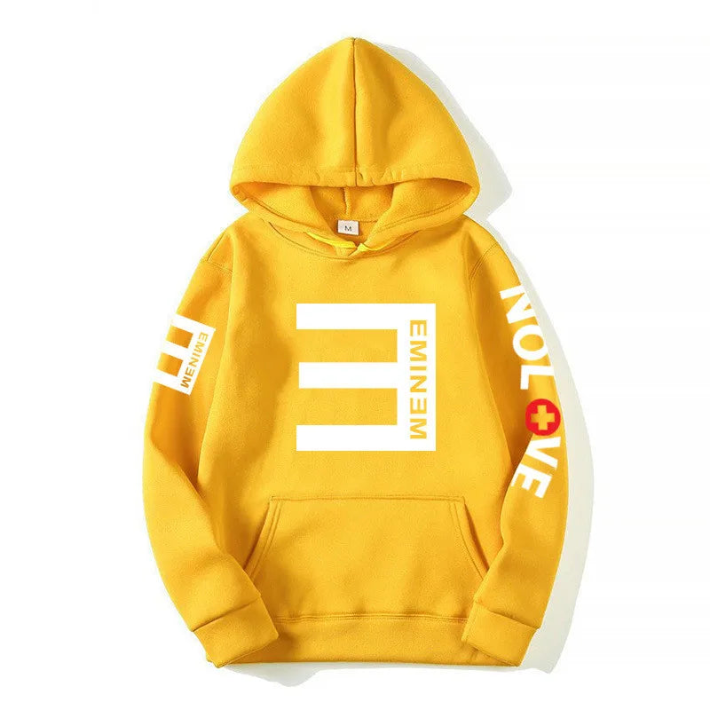 Rapper Eminem Music Album Hoodies World Tour Gift for Fan Graphic Hoodie Men Women Hip Hop Style Oversized Sweatshirt Streetwear