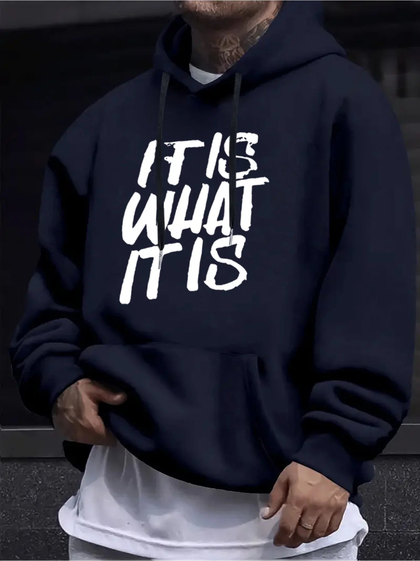 Men's Hooded Sweatshirt Casual Long Sleeve Drawstring Hoodie for Fall Winter Soft Comfortable Pullover Autumn Winter Apparel