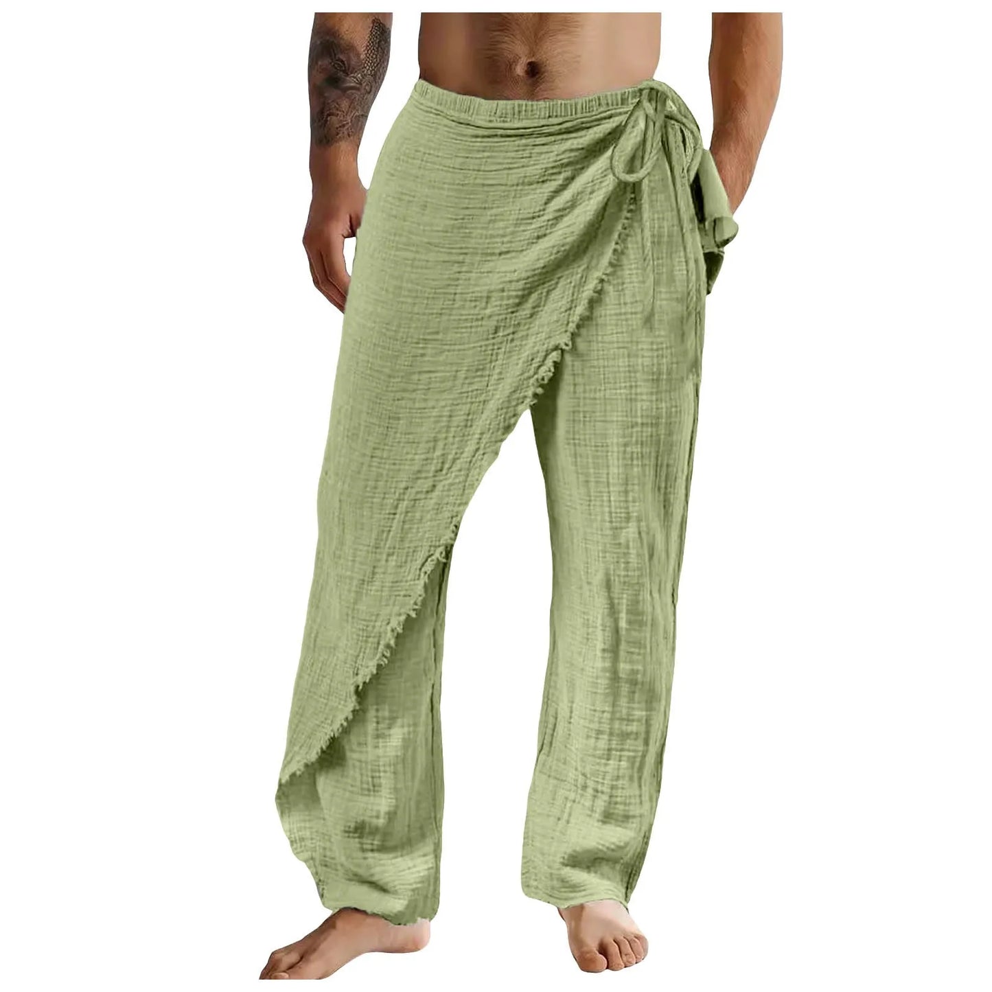 Men'S Casual Pants Men'S Breathable Loose Beach Cotton Patch Men Elastic Camping Hiking Fishing Climbing Outdoor Sports Trousers