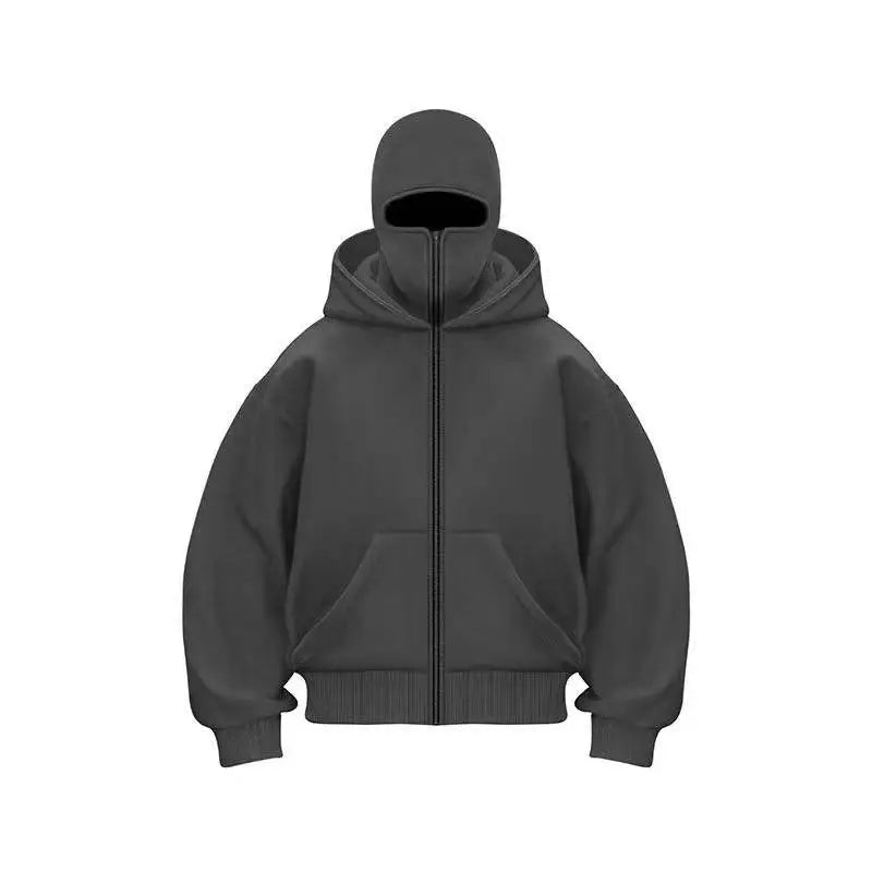 New Hoodies Men zipper Cardigan harajuku black sweatshirts hip hop swag style skateboard streetwear Cloak Hooded jacket coat