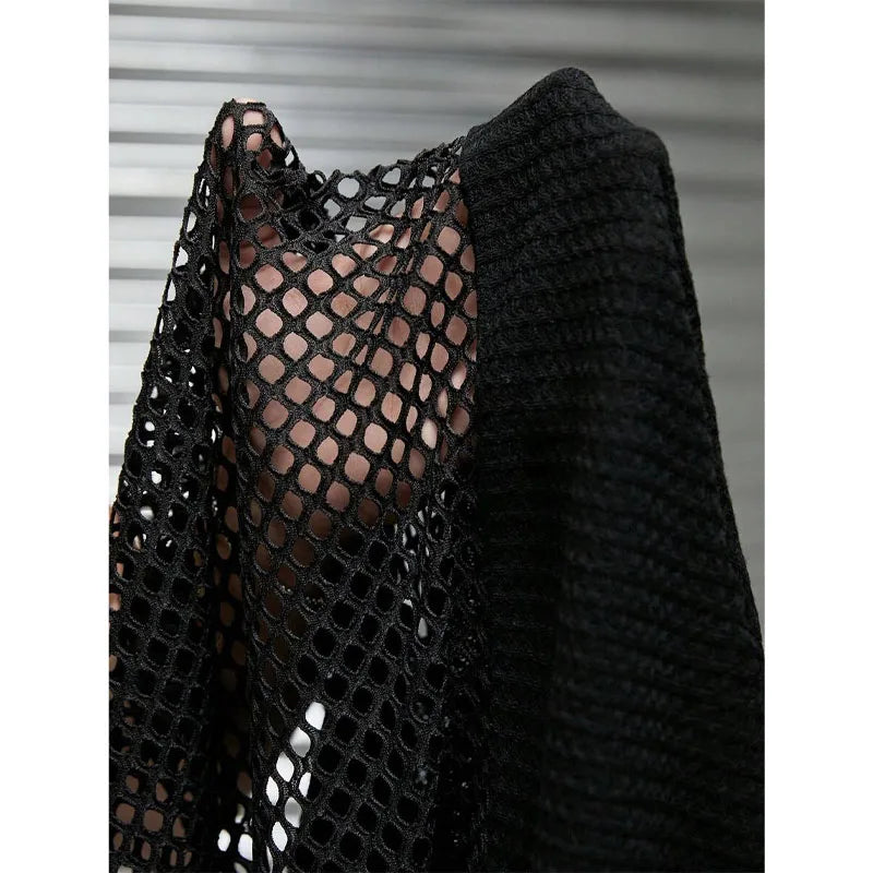 Men's Tank Top Outdoor Sports Black Cutout Vest Top Men's Sheer Mesh Fitness Sleeveless Vest Men Summer Mesh Vest Men's Clothing