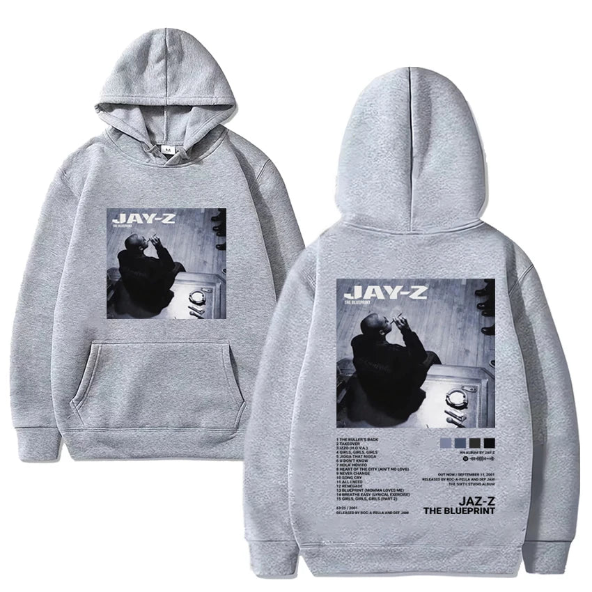 Hot Rapper Jay-z Album Print Hoodie Unisex Autumn Winter Hip Hop vintage streetwear Men Women oversized Fleece Loose Sweatshirt