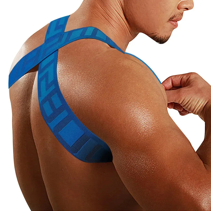 Men's Shoulder Straps Chest Bodybuilding Muscle Straps Party Trend, Stretch, Decorative Shoulder Straps