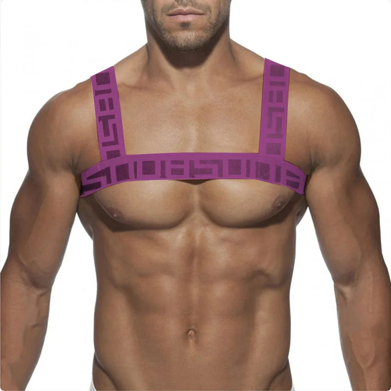 Men's Shoulder Straps Chest Bodybuilding Muscle Straps Party Trend, Stretch, Decorative Shoulder Straps