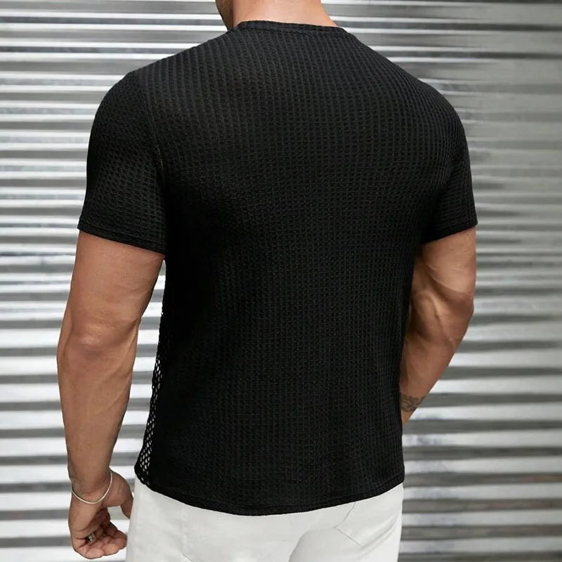 Men's Tank Top Outdoor Sports Black Cutout Vest Top Men's Sheer Mesh Fitness Sleeveless Vest Men Summer Mesh Vest Men's Clothing