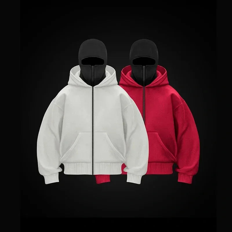 New Hoodies Men zipper Cardigan harajuku black sweatshirts hip hop swag style skateboard streetwear Cloak Hooded jacket coat