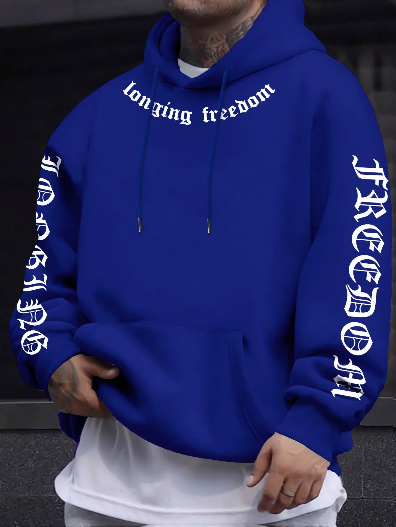 The new men's hoodie for Spring and Autumn 2025 is comfortable soft casual and fashionable with letter prints for street wear