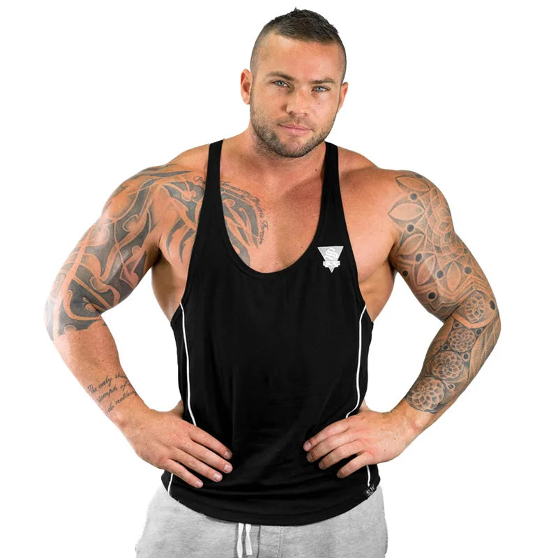 Mens Bodybuilding Tank top Gyms Fitness sleeveless shirt New Male Cotton clothing Fashion Singlet vest Undershirt Hombre