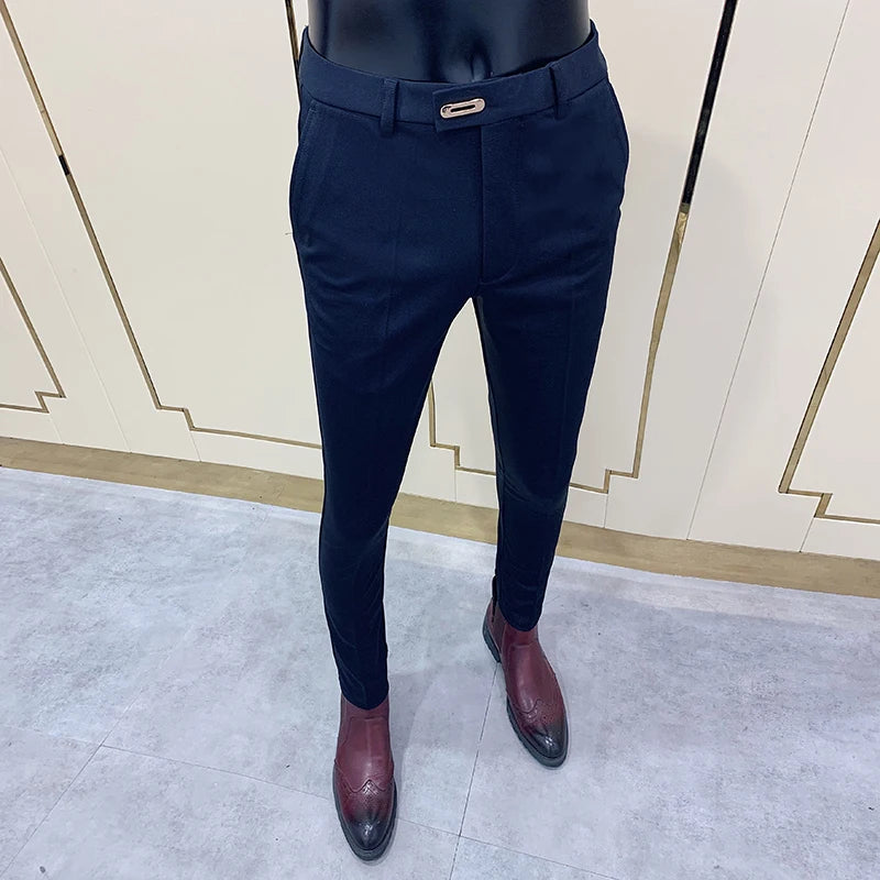 New men's dress pants, formal pants, slimming straight leg, high-end business casual pants, men's long pants