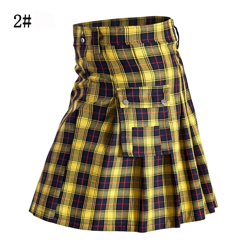 Ethnic Style Men Woman Scotlandskirt Highland Kilt Mens Skirt Plaid Cotton Kilts Traditional National Cloth N01