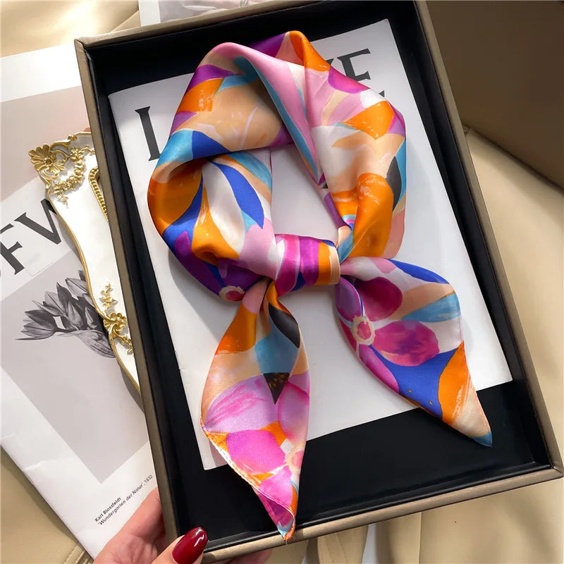 Scarf Women Silk Satin Scarf for Women Neckerchief luxury Scarf Foulard Women Bandana Silk Scarves Laven Official Store WJ002
