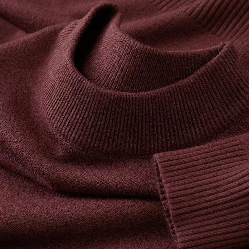 New Mens Casual Mock Turtleneck Sweaters Long Sleeve Thermal Pullover Autumn Basic Lightweight Streetwear Knitted Coat Tops
