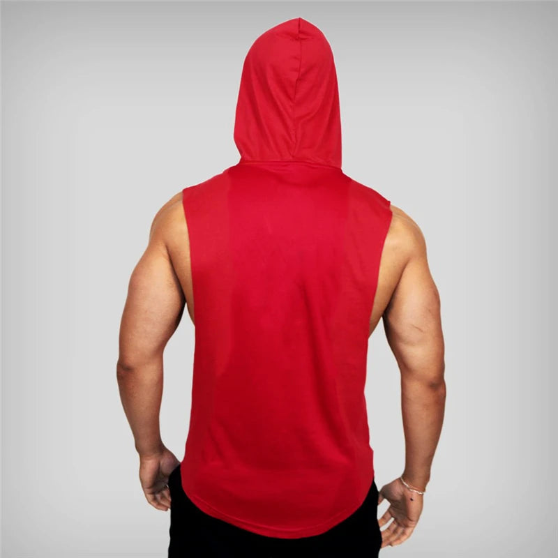 Mens Bodybuilding Hoodies Gym Fitness Running Sport Tank Tops Summer Cotton Breathable Pullover Hoody Casual Hip Hop T-shirts