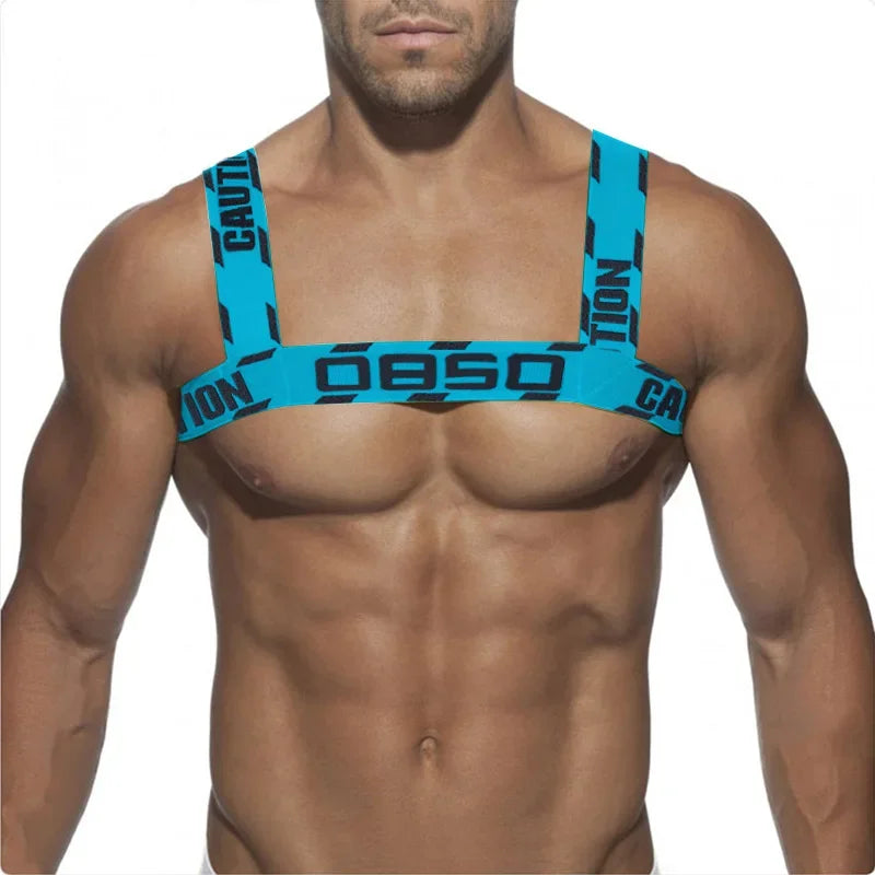 Men's Shoulder Straps Chest Bodybuilding Muscle Straps Party Trend, Stretch, Decorative Shoulder Straps