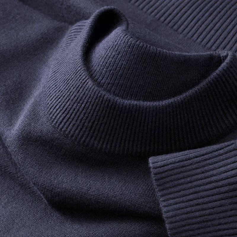 New Mens Casual Mock Turtleneck Sweaters Long Sleeve Thermal Pullover Autumn Basic Lightweight Streetwear Knitted Coat Tops