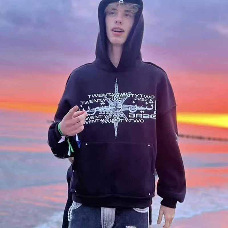 Rhinestone Full Zip Hoodie Skeleton Goth Sweatshirt Pull Long Sleeve Black Hoodies Y2k Fashion Men's Women's Sport Jackets Coats