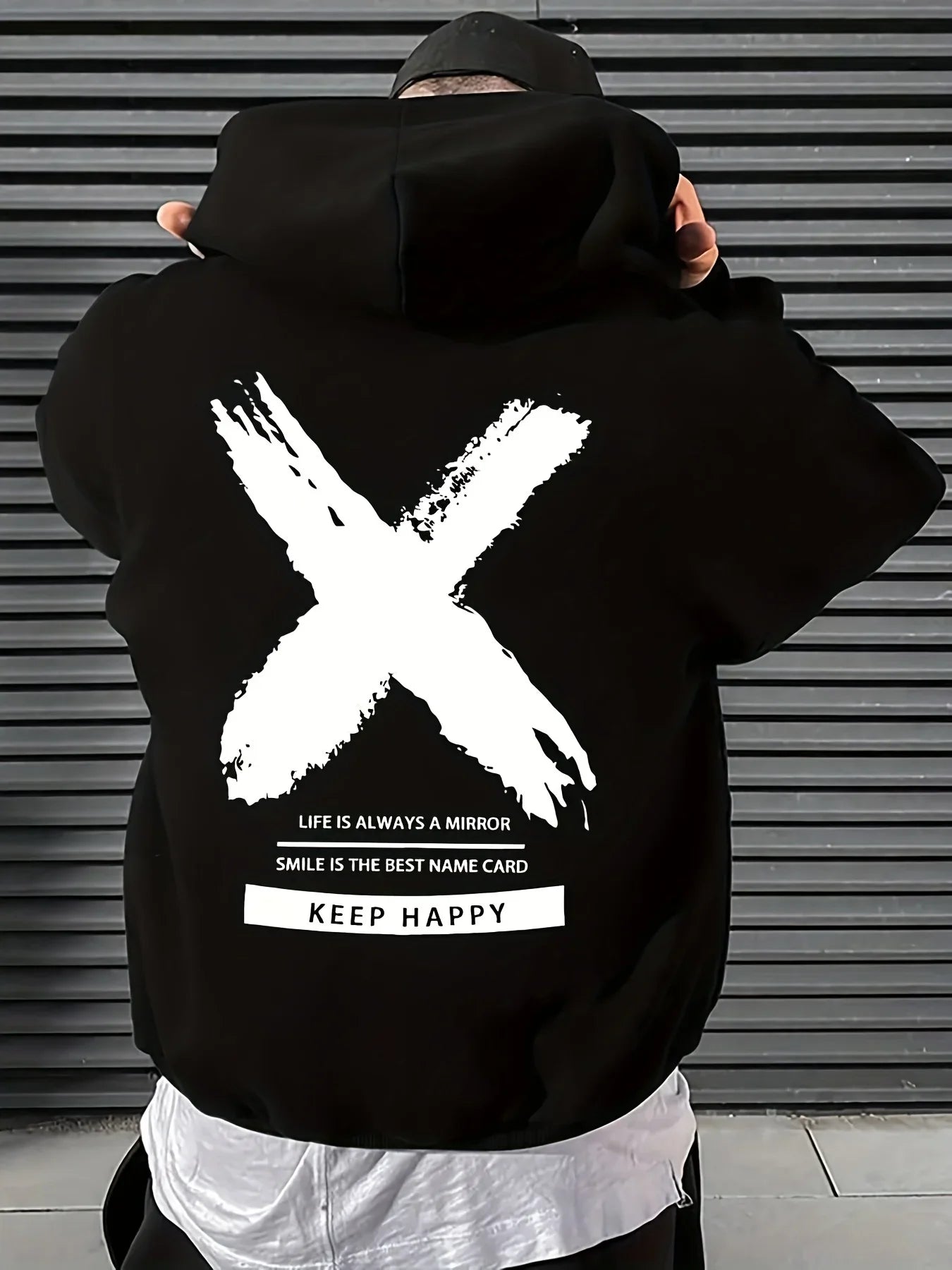 Men's hip-hop hooded sweatshirt font design printed hooded sweatshirt high-quality casual sweatshirt