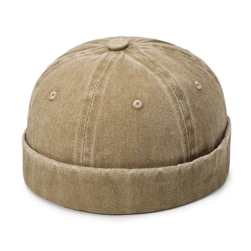 Fashion Denim Docker Cap Brimless Hat Solid Skullcap Solid Color Sailor Cap Beanie Hats Men Women Bucket Cap Adjustable Dad Hat