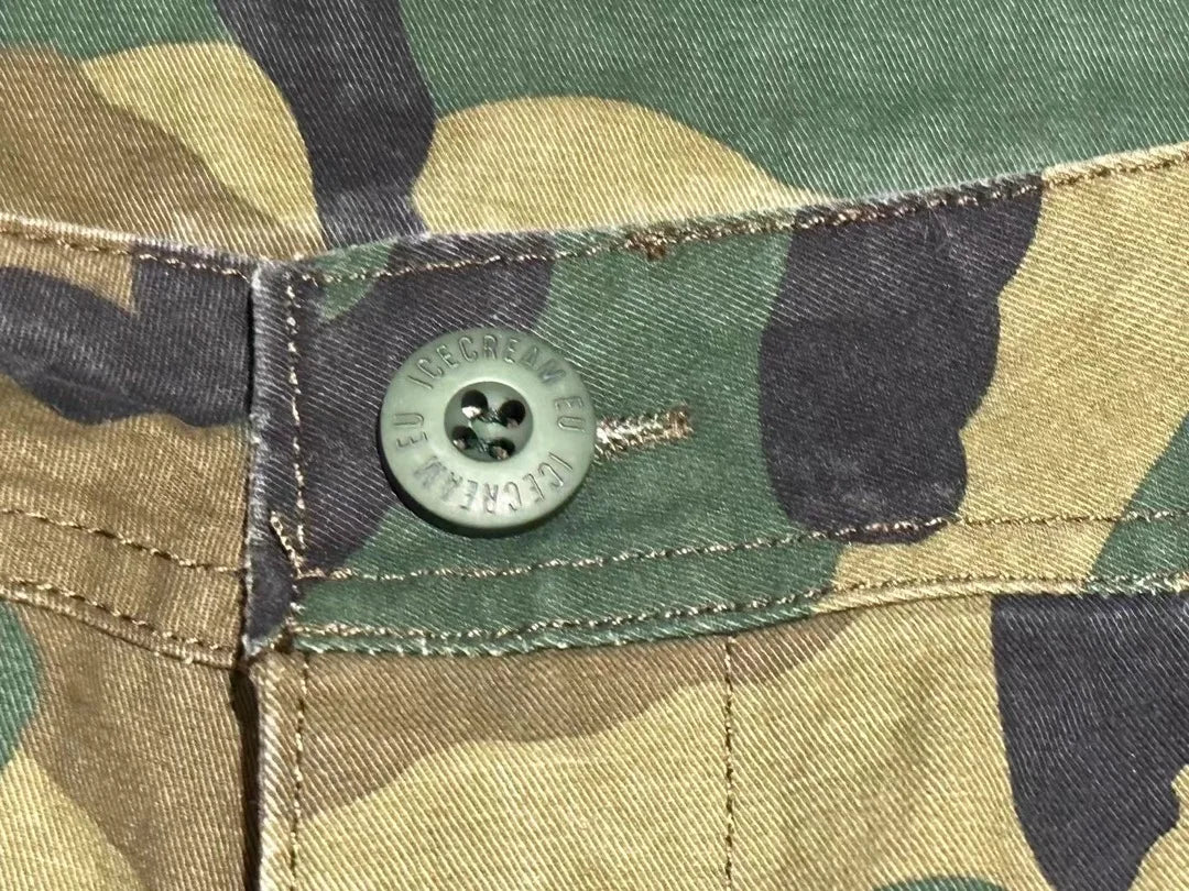 2025 Mens Cargo Pants American Retro Icecream Running Dog Pants Man Camouflage Loose Straight Leg Pants Male Casual Trousers