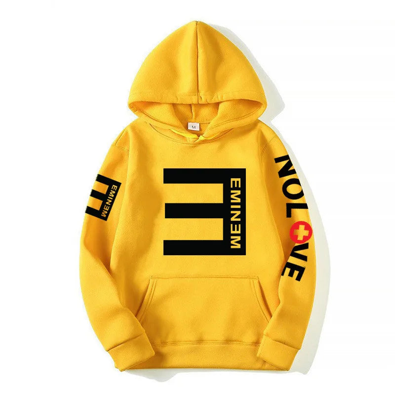 Rapper Eminem Music Album Hoodies World Tour Gift for Fan Graphic Hoodie Men Women Hip Hop Style Oversized Sweatshirt Streetwear
