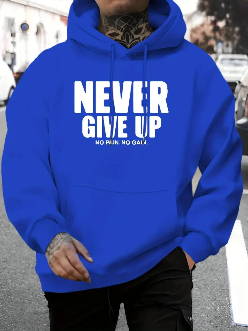 Men's Creative Printed Hoodie Street Style Hip Hop Pullover Sweatshirt Comfortable Autumn/Winter Hoodie
