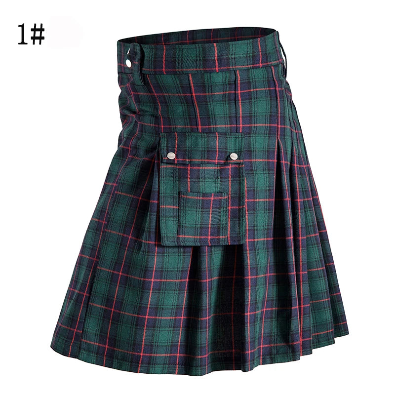 Ethnic Style Men Woman Scotlandskirt Highland Kilt Mens Skirt Plaid Cotton Kilts Traditional National Cloth N01