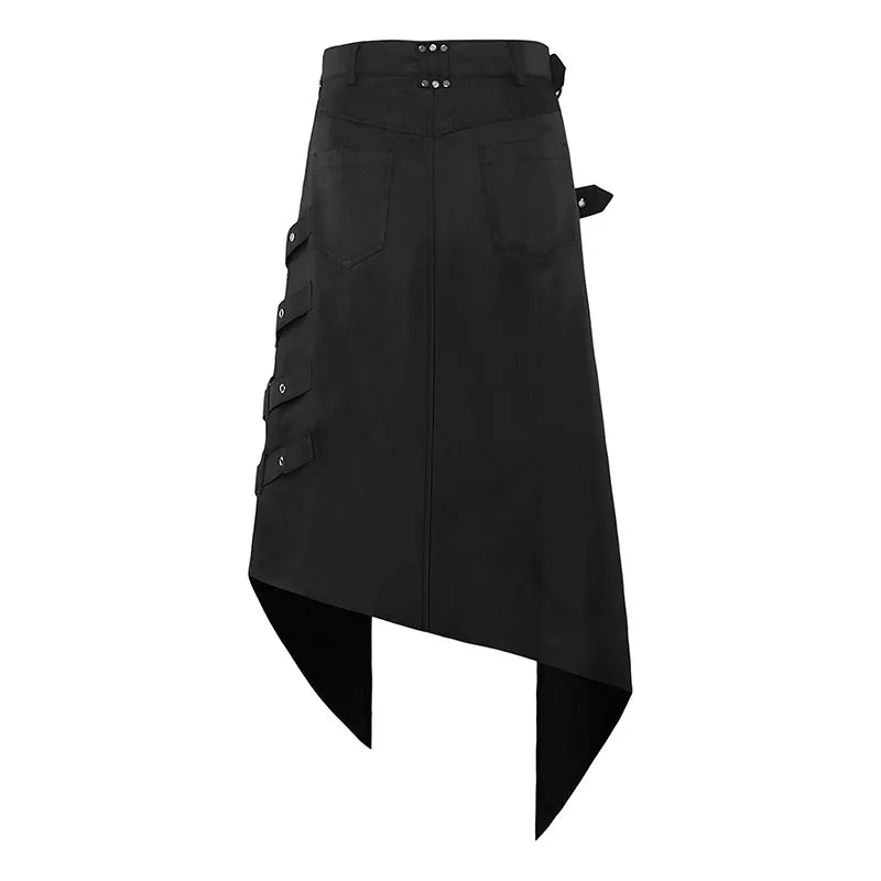 Gothic Men's Half Skirt Jacquard Steampunk Stylish Kilt Open Front Harujuku Burlesque Fringe Traditional Skirts